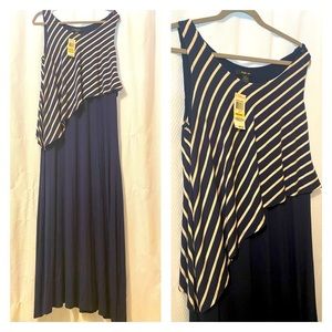 EUC: Style and Co. MAXI long navy overlay dress M